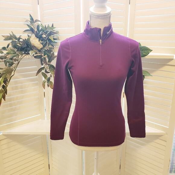 NIKE DRI FIT PURPLE XS 1/4 ZIP FITTED JACKET - Picture 1 of 5